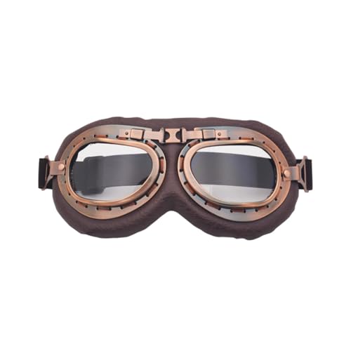 Ymswjgj Lunettes de moto en cuir pour homme - Vintage - Lunettes de motocross - Coupe-vent - Lunettes de moto vintage - Lunettes d'aviateur rétro