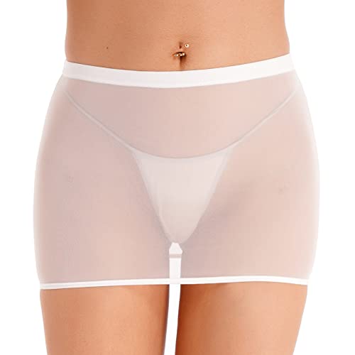 Women's Transparent Mini Skirt Mesh Micro Short Tight Perspective Bodycon Pencil Skirts