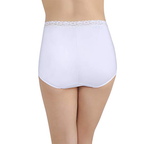 Image of Vanity Fair Women's Perfectly Yours Nylon With Lace Brief Panty 13060, Star White, Small /5