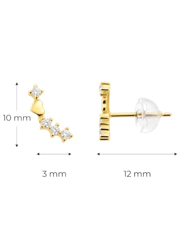 Image of S925 Sterling Silver Earrings, Hypoallergenic Stud for Women & Men | Minimalist Dainty Design, Solid 925 Sterling Silver or with 18K Gold Plate, Daily /Party Wear, Birthday Gift, Silver or Gold