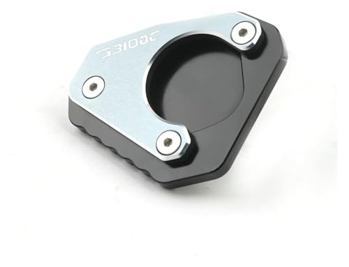 para G310GS G 310GS G 310 Ampliador De Caballete Lateral Extensión De Caballete De Motocicleta Soporte Placa Trípode Marco Almohadilla Lateral Almohadilla De Soporte para Motocicleta(Plata)