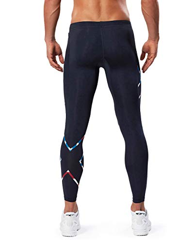 2Xu Men's Tr2 Compression Tights, Navy/Usa Stars Stripes, Large #TOP2