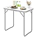 Produktbild eSituro Campingtisch Klapptisch auf Balkon, Beistelltisch klappbarer Balkontisch, Faltbarer Tisch, Gartentisch mit Griff, aus MDF Metall 80x50x70 cm Weiß SCPT0034