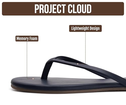 Image of Project Cloud Flip Flops for Women Footwear- Lightweight and Memory Foam Insole Sandals for Women 2026 - Durable Non-Slip Beach Essentials Flats for Women Sandals (Foundations)