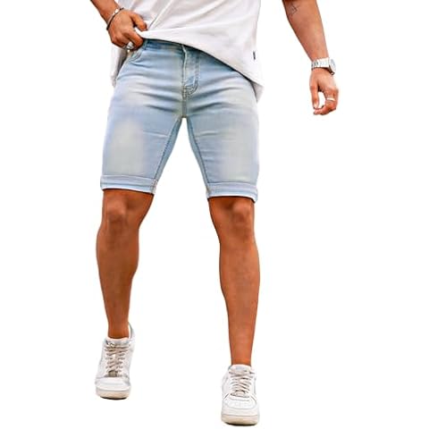 GINGTTO Men's Slim Fit Denim Shorts Cover
