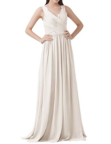 JAEDEN Bridesmaid Dress Chiffon Long Evening Gowns for Wedding A line Prom Dress V Neck