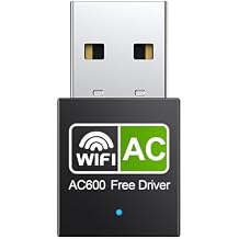 USB WiFi Adapter, 600Mbps Dual Band with 2.4G 5.8G Wireless Adapter, WPA3 Network Security, Mini WiFi AC Wireless Network for Desktop Laptop PC Support Windows 7/8/ 10, Light Black
