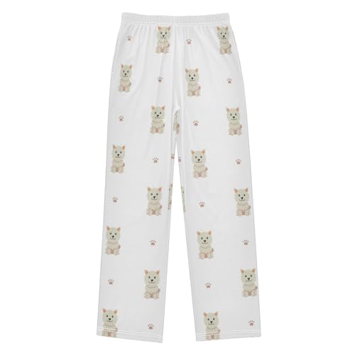 Cartoon Dog Boys Pants Boys Athletic Pants Long Pant for Boywith Pockets Wide-Leg Size 6-14Y