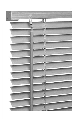 Grey PVC Plain Venetian blinds - Metal Headrail & Fittings - 25mm Thin slats Trimmable Easy fit - window Treatment Shutters - Home Offices Blind (Width 240cm x Drop 150cm) — image 1