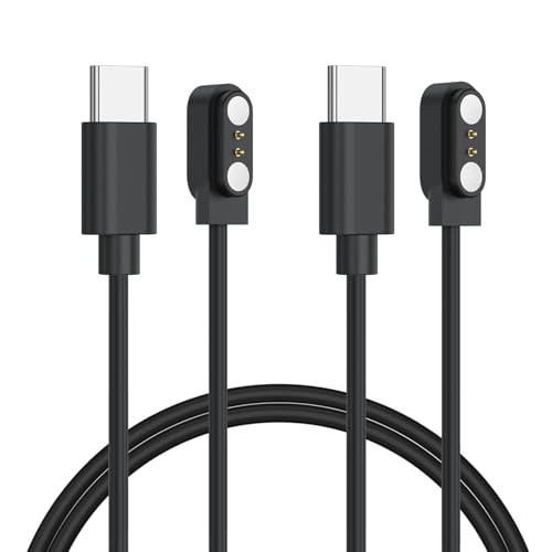 Vancle 2 Pack VeryFit Smartwatch Charger Cable Magnetic USB-C Charging Cable for Veryfit Smart Watch ID205L ID205U IDW28 ID207 IDW13 IDW15 IDW19 ID208 Plus ID208BT ID206 and More