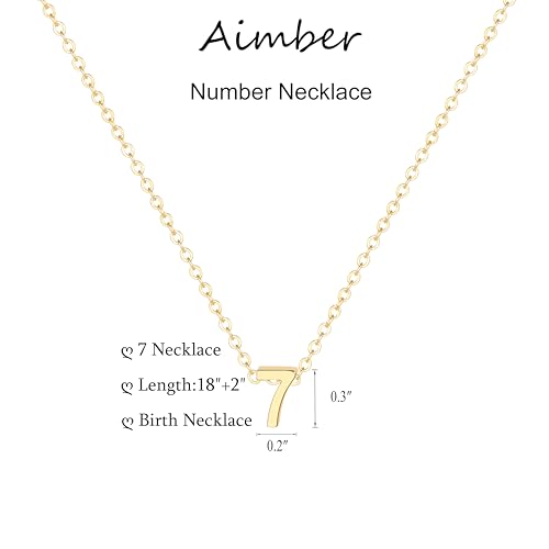18K Gold Plated Number Necklace for Women,Lucky Number Necklace Personalized Jewelry Birthday Gift2
