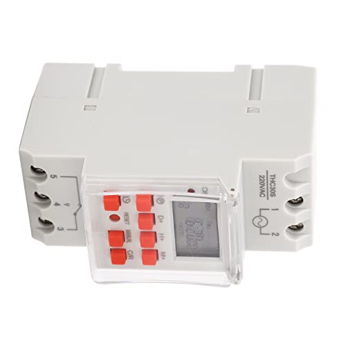Naroote Interruptor Temporizador Programable Digital con Pantalla LCD para Electrodomésticos AC 220-240 V, Interruptor Temporizador 30 A Temporización de 1 Segundo 168 Horas Encendido Apagado para
