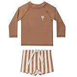 [GoUseGo] キッズ 水着 男の子 3点セット 長袖ラッシュガード スイムパンツ 帽子 子供用水着 80～130cm 小学生用 スイムウェア 上下セット セパレート 幼児 水着 幼稚園 保育園用 UPF50+ 紫外線対策 UVカット