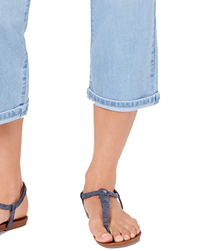 Petite Scarf-Belt Cuffed Capri Jeans2