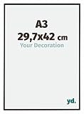 yd. Your Decoration - A3 29.7x42 cm - Cadre Photo en Plastique Avec Verre acrylique - Anti-Reflet - Excellente Qualité - Noir Mat - Cadre Decoration Murale - Evry.