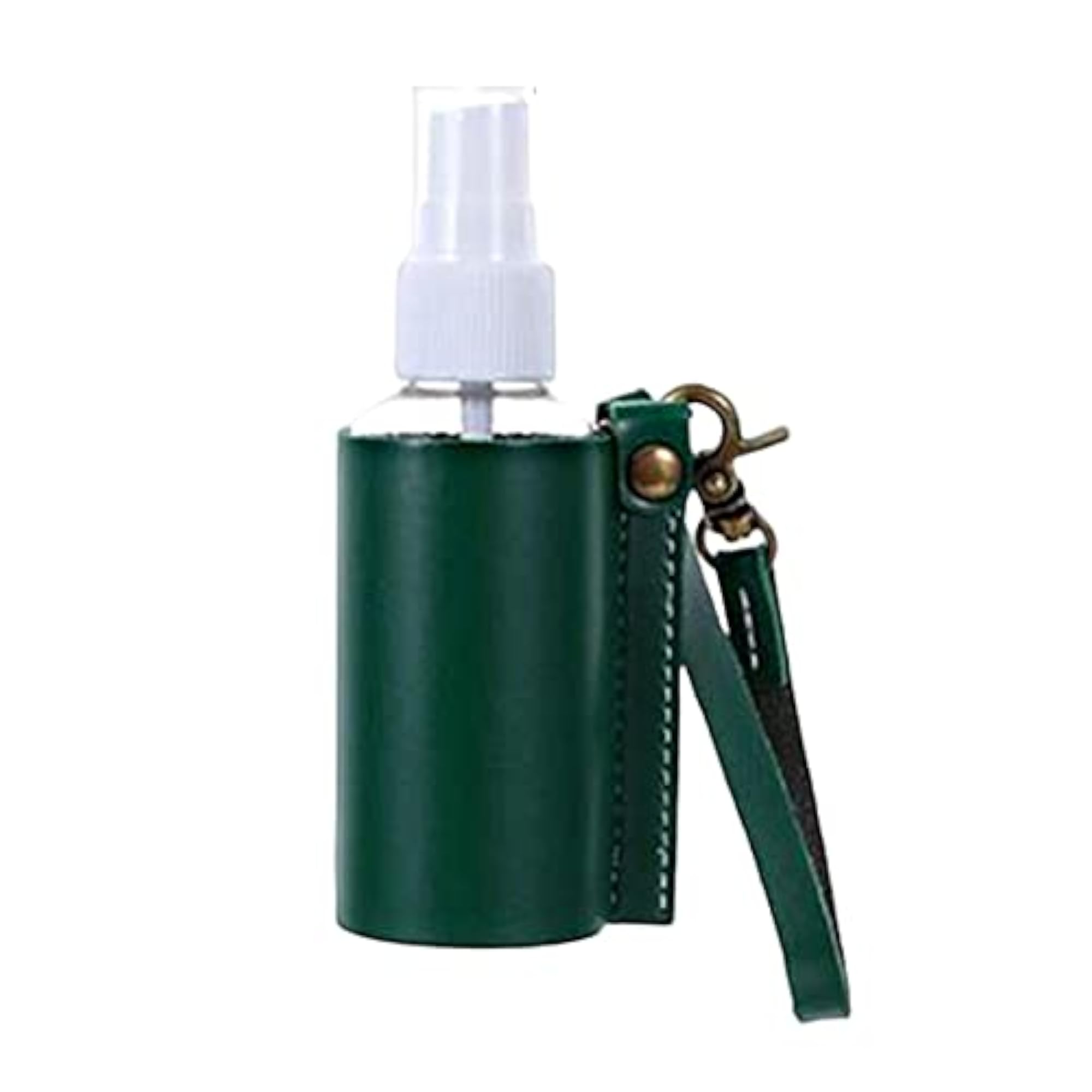 Empty Bottle with PU Leather Sleeve for Lotion, Green