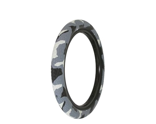 ALTALINE Bicycle Tire 20' x 2.35' BMX Style Semi-Slick Tread (Camo Style Grey Mix)