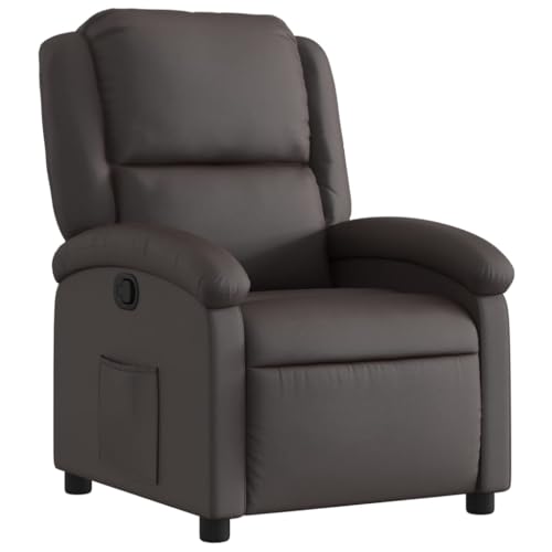 vidaXL Leather Recliner Chair with Side Pocket