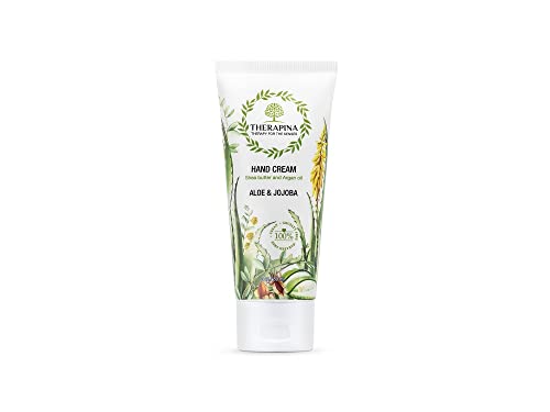 Therapina Aloe And Jojoba Hand Cream/Hand Lotion For Dry Hands, Shea Butter Cream/Natural Scented Lotion, For Women And Men - Travel Size 3Oz #TOP1