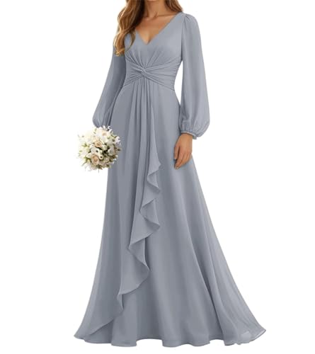 Robe de cocktail longue en mousseline de soie au tombé fluide unique