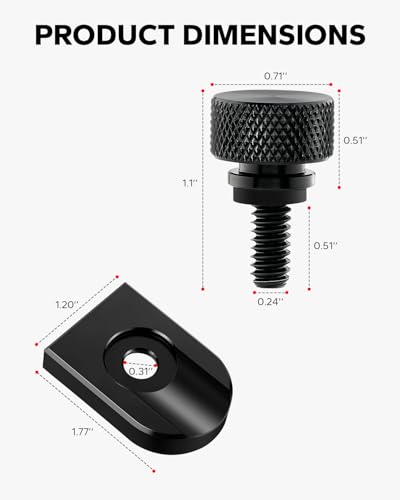 Amazicha Billet Aluminum Seat Quick Mount Bolt Screw Knob Cover Tab for Harley Davidson Touring Seats 1996-2016 Black