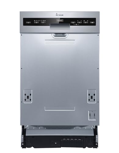 KKT KOLBE Unterbaufähiger Geschirrspüler | teilintegrierbare Spülmaschine | 45cm | Edelstahl | AquaStop | Höhenverstellbar Oberkorb | 7 Spülprogramme | 10 Maßgedecke | Zeitvorwahl 1-24 | DW4505ED