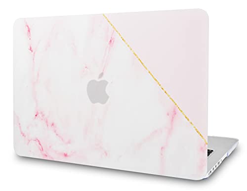 KECC Case Compatible with MacBook Air 13 inch Case (2010-2017 Release) A1369/A1466 Protective Plastic Hard Shell (Pink Marble with Gold Stripe)