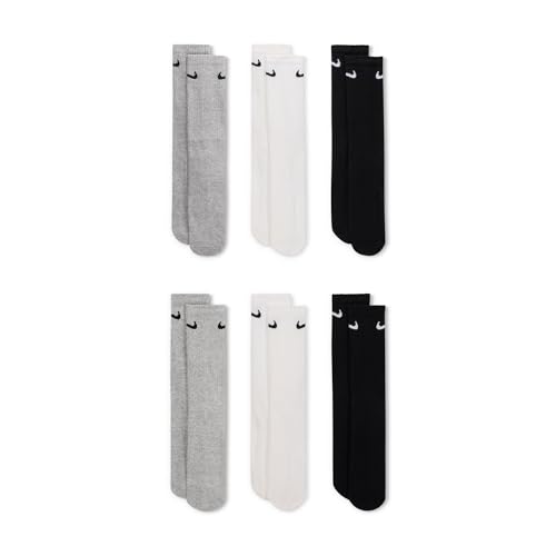 Image of Nike Unisex Adult Everyday Cushioned Training Crew Socks (6-Pack) | Mens and Womens