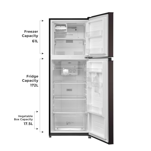 Image of Midea 233L 2 Star Convertible 9-In-1 Inverter Compressor Frost Free Double Door Refrigerator with Multi Air Flow, Smart⁺ Cooling (MDRT359FGI28IN, Active C Fresh Deodorizer, Jazz Black, New 2026)