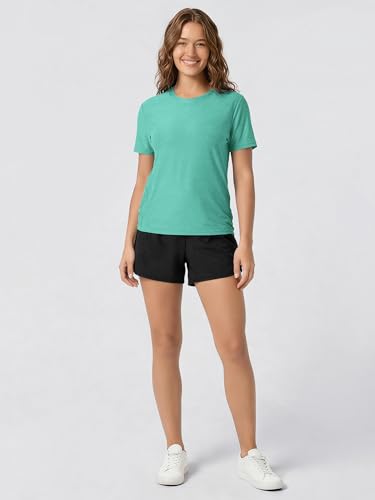 Image of ODODOS Women's Performance Cropped Tee Ultra Soft odSTRATUM Tech Short Sleeve Relaxed Top Crew Neck T-Shirts