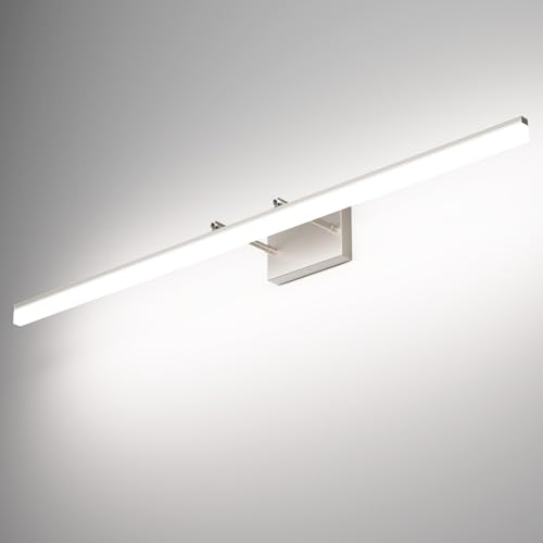 Image of Aipsun 48inch Brushed Nickel Bathroom Llight Fixtures LED Vanity Light Adjustable Modern Vanity Lights Over Mirror Rotatable Lighting 5500K