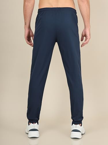 Image of TECHNOSPORT Men's Colorblock Slim Fit Sports Joggers TECHNOLITE Lightweight Active Track Pants Quick Dry Stretch Gym Running Training Fitness Activewear