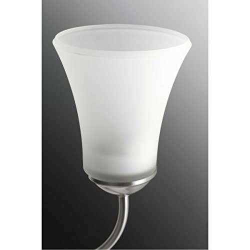 Image of Progress Lighting Classic Collection 5-Light Etched Glass Traditional Chandelier Light Brushed Nickel