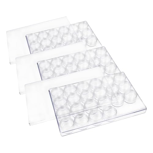Image of The Beadsmith Clear Organizer Box - 9.5 inch x 6.4 inch Storage Case with 24 Mini Jars (1.5 inch x 0.8 inch), Screw-Top Containers for Crafts, Spices, Pills, Screws, Jewelry, Office Supplies & More (Pack of 3)