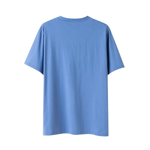 Keyocean Mens Pajama Set, Soft Cotton V-Neck Short-Sleeve T-Shirt & Pants Summer PJ Set for Sleeping3