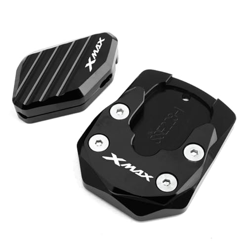 Motorrad Zubehör Ständer Seite Stehen Verlängerung Enlarger Pad Seite Halterung Für Yamaha X-MAX 125 250 300 400(1 set black)