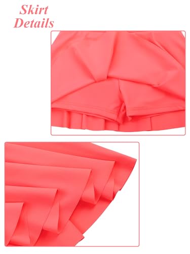 Image of Girls Rash Guard 2 Pieces Bathing Suit UPF50+ Swimsuit with Swimming Skirt Swimwear 2-14Y