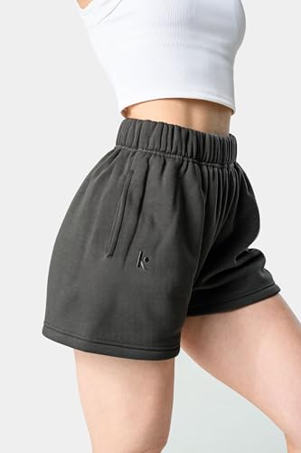 Image of Kamo Fitness CozyTec Sweat Shorts Women High Waisted Lounge Comfy Casual Cotton Shorts with Pockets