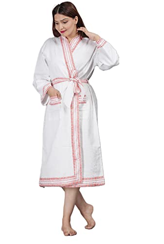 Robe de bain fait main en coton gaufré | Kimono chic et durable
