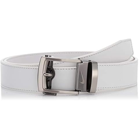 NIKE Cinturón de trinquete ACU Fit, Blanco, Grano de Piedra Cover