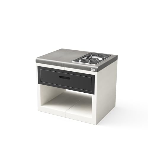 TUOZI - Módulo de soporte para encimeras KITAWAY GAS para Barbacoa de Obra Prefabricada (Blanco, Gris - 84 x 63 x 63 cm) - Uso en Exteriores