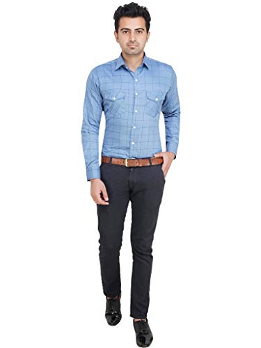 Image of New Check Double Pocket Slim Fit Button Down Shirt-Multicolor