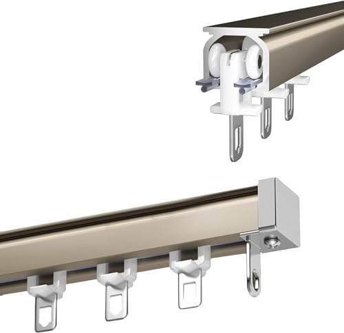 Heavy-Duty Aluminum Curtain Track System - 420cm Flexible Ceiling/Walls Mount Rail Kit for Easy Installation & Smooth Operation - Ideal for Curtains & Drapes, White