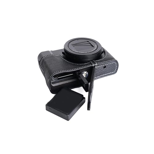 Demi-housse Panasonic LX10 LX9 LX15 cuir véritable noir fait main