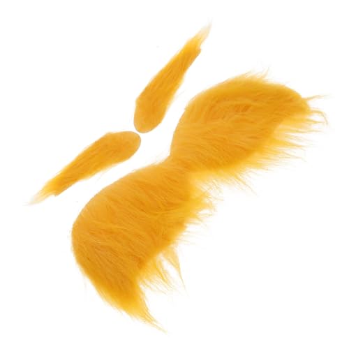 BESTYASH 1 Juego Accesorios para Barba y Cejas Barba de los Hombres Barba Falsa Disfraces de Halloween Disfraz Original decoración de Barba de Adultos Bigote Falso Lana sintética Yellow