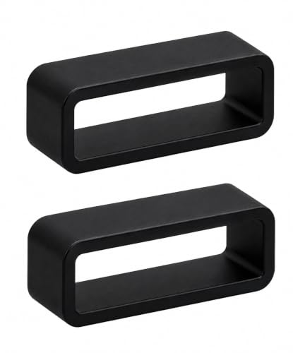 Image of Dreamy 16,18, 19, 20, 21, 22mm Rubber Silicone Smart Watch Strap Loops /Keepers Holder Retainer Loop Replacement - Black color Watch Band Loop