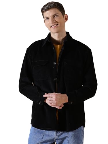 Image of Thomas Scott Men's Premium Spread Collar Double Pocket Corduroy Oversized Shackets