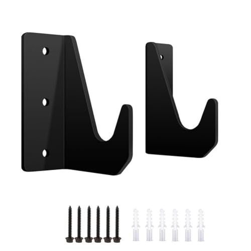 Soporte de acero para montaje en pared, color negro, para taller, ahorro de espacio, gatos horizontales de pie, para garaje, organizador hidráulico de acero inoxidable (paquete de 2)