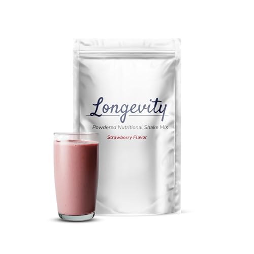 Longevity Wellness | Longevity All-in-One Nutritional Shake Mix | Complete Daily Nutrition with Protein, Vitamins & Minerals, & More | 30 Servings | Strawberry