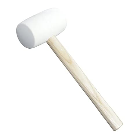 TILER Rubber Mallet 16 oz, Durable Eco-friendly Rubber Hammer Head, Hammer With Wood Handle for Flooring, Tent Stakes, Woodworking, Tile Installation, Home Decoration, Black 8124A Cover